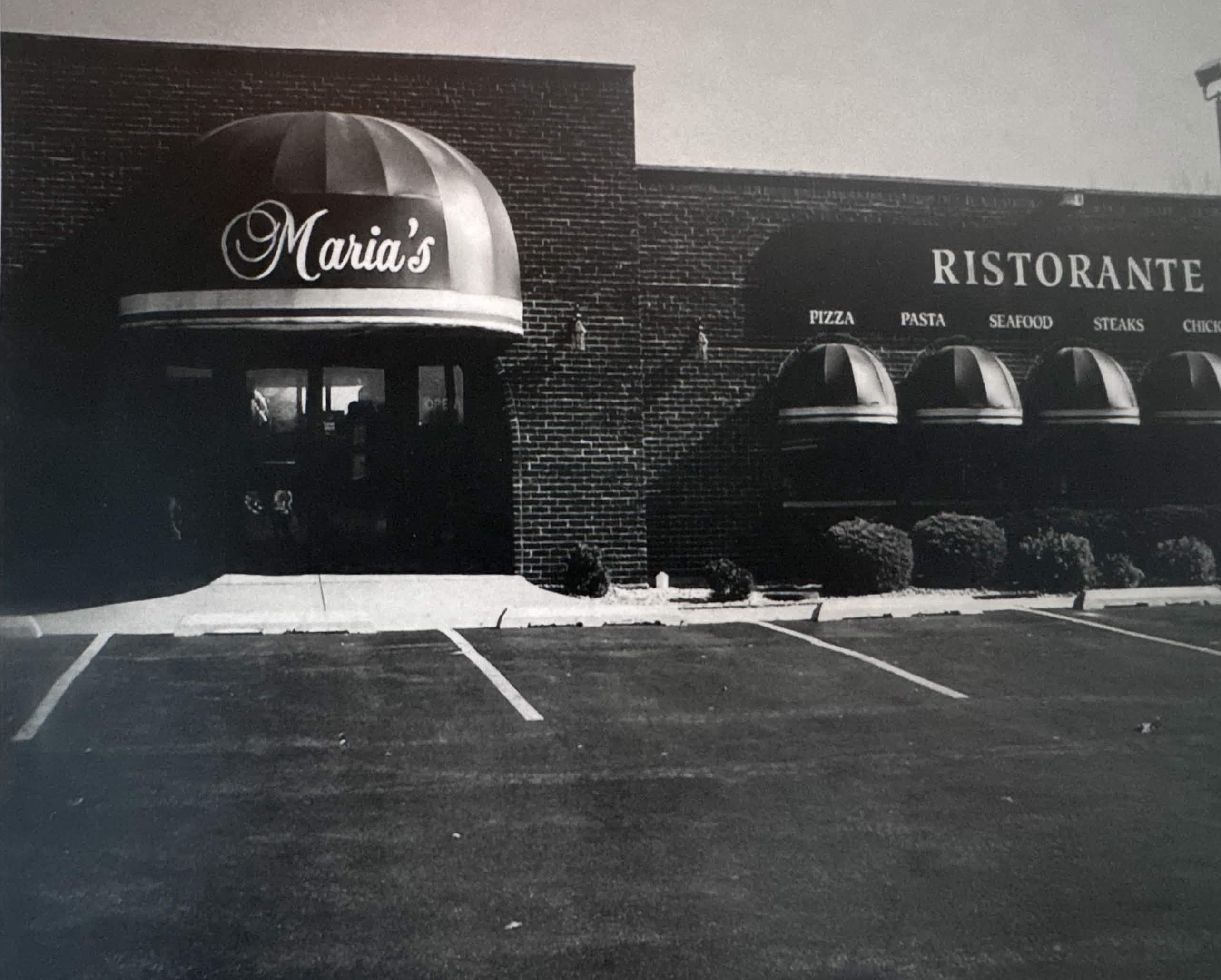The original Maria's Ristorante storefront with its dome awning.